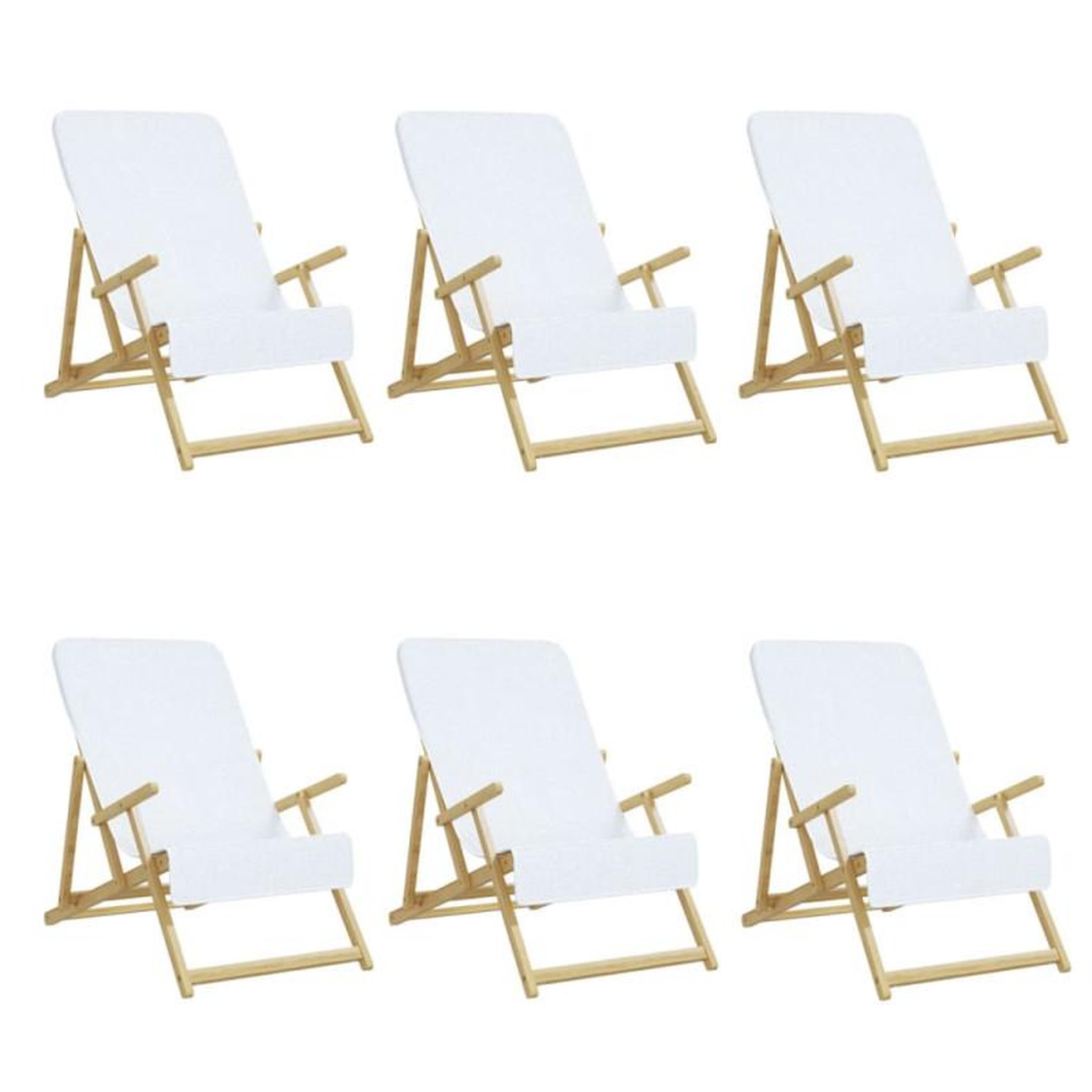 Voir la diapositive 2 : VIDAXL Serviettes de plage 6 pcs blanc 60x135 cm tissu 400 GSM