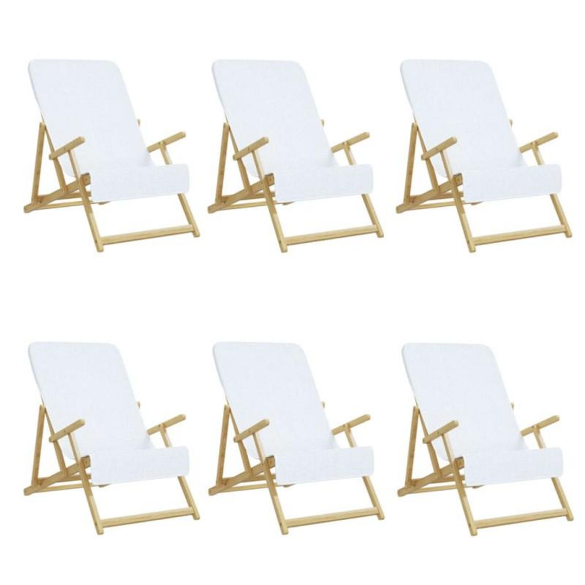 VIDAXL Serviettes de plage 6 pcs blanc 60x135 cm tissu 400 GSM