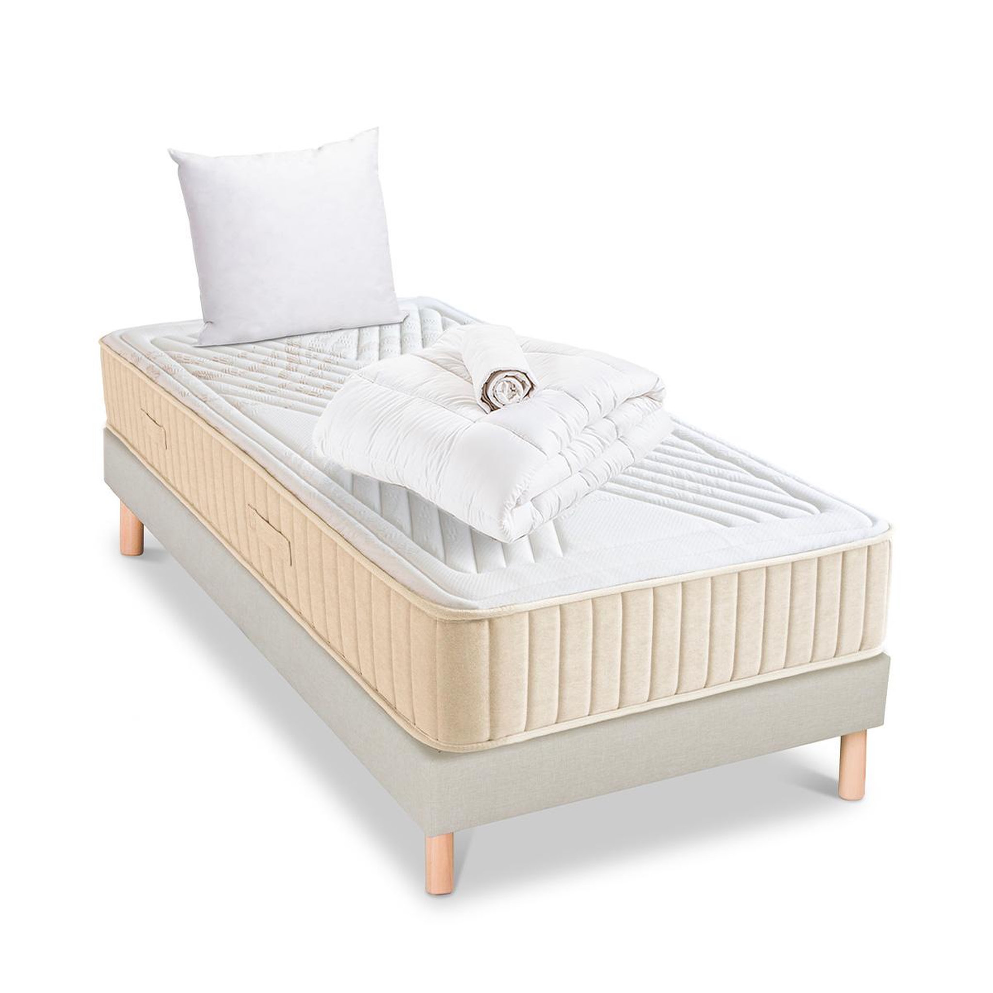 Voir la diapositive 5 : NUIT DE COTON Nuit de coton | pack prêt à dormir symphonie 2.0 | matelas mémoire de forme + sommier + accessoires