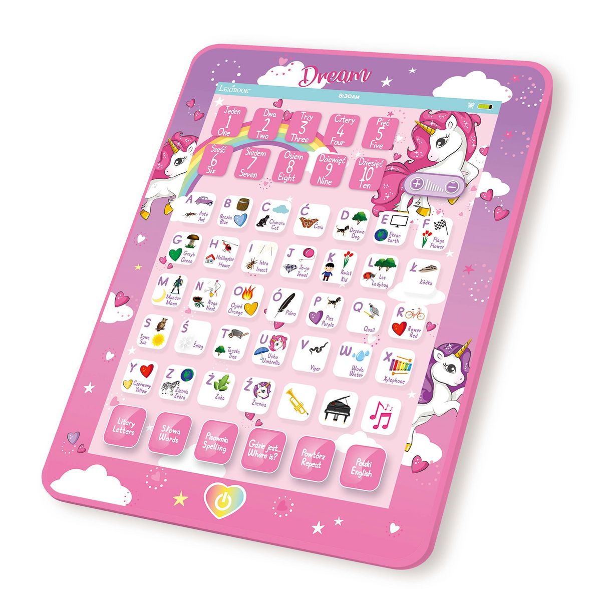 Lexibook Tablette Éducative bilingue Licorne en polonais et en anglais