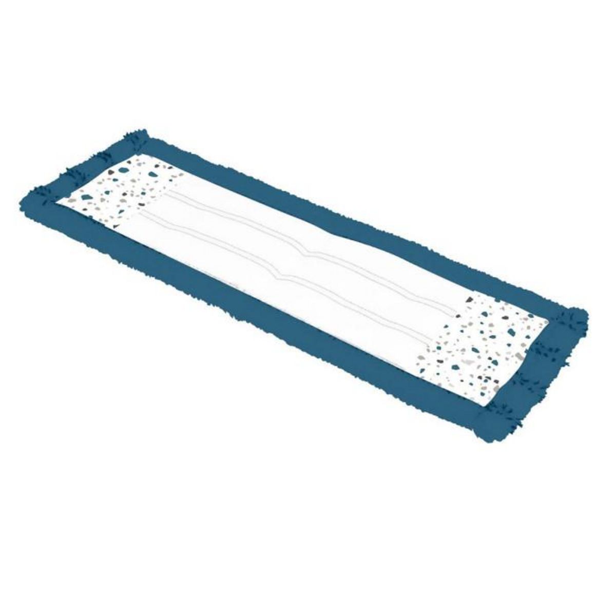 Paris Prix Serpillière pour Balai Microfibre  Terrazzo  42cm Blanc & Bleu