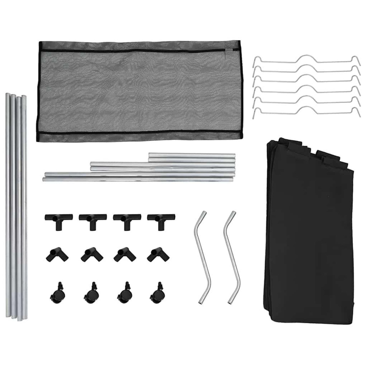 VIDAXL Trieuse a linge avec 3 sacs Noir Acier