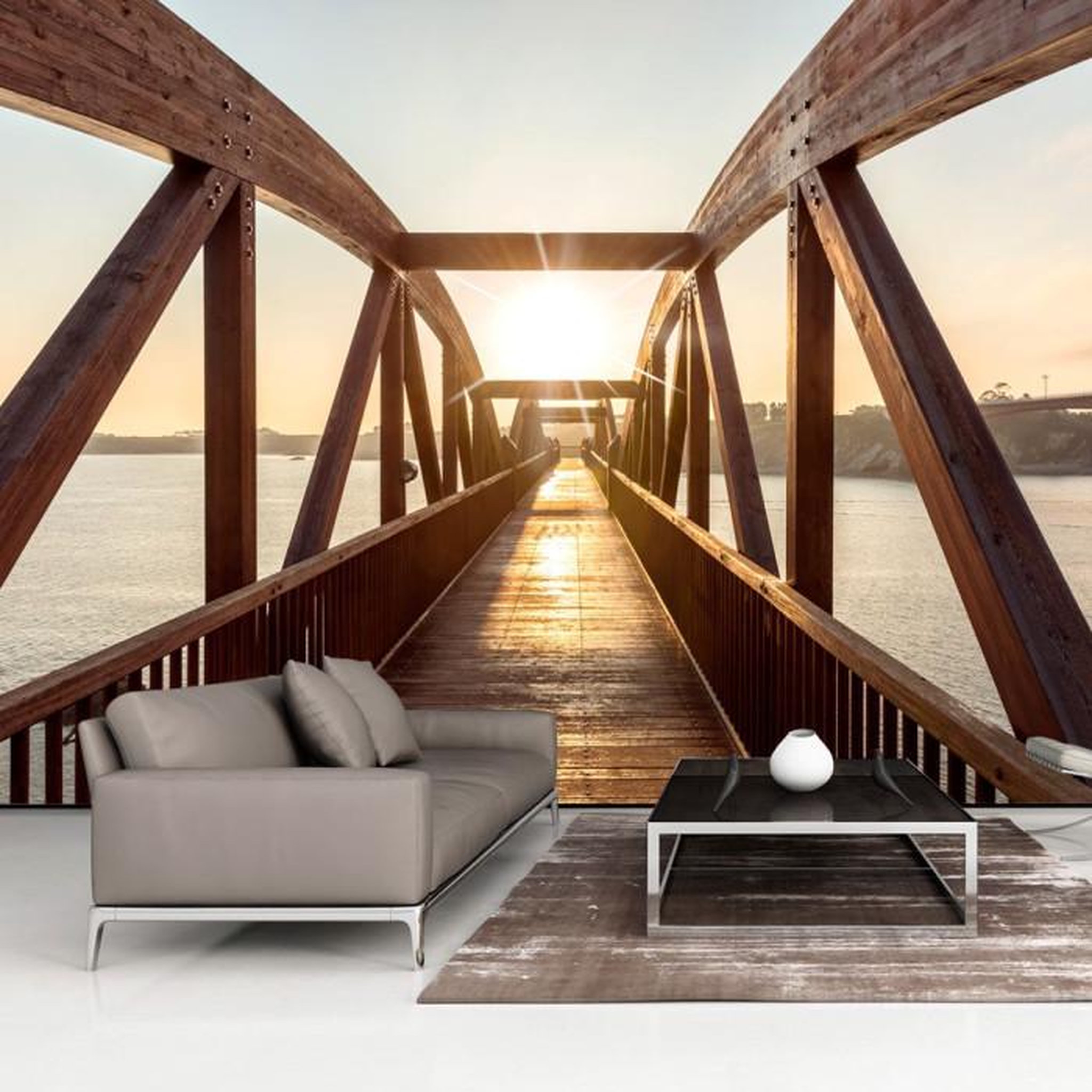 Paris Prix Papier Peint  Bridge of the Sun. Coloris disponibles : Multicolore