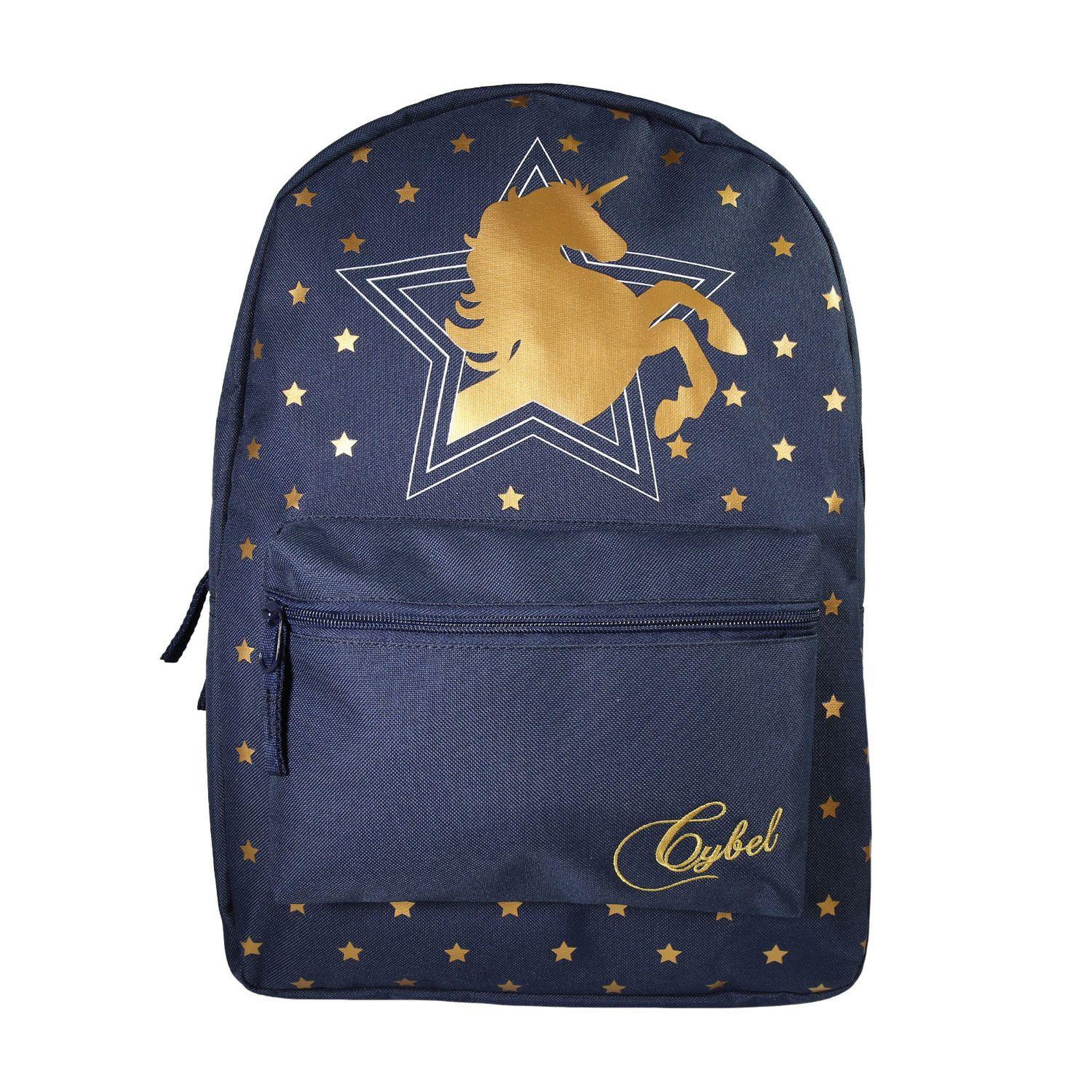 Bagtrotter Bagtrotter - Cybel - Sac à Dos Scolaire - Marine - 1 Compartiment Zippé - 1 Poche Zippée - 29x13x40cm - Bretelles Matelassées - Dos Matelassé - Matière Polyester - Sac à Dos Scolaire Primaire et Secondaire