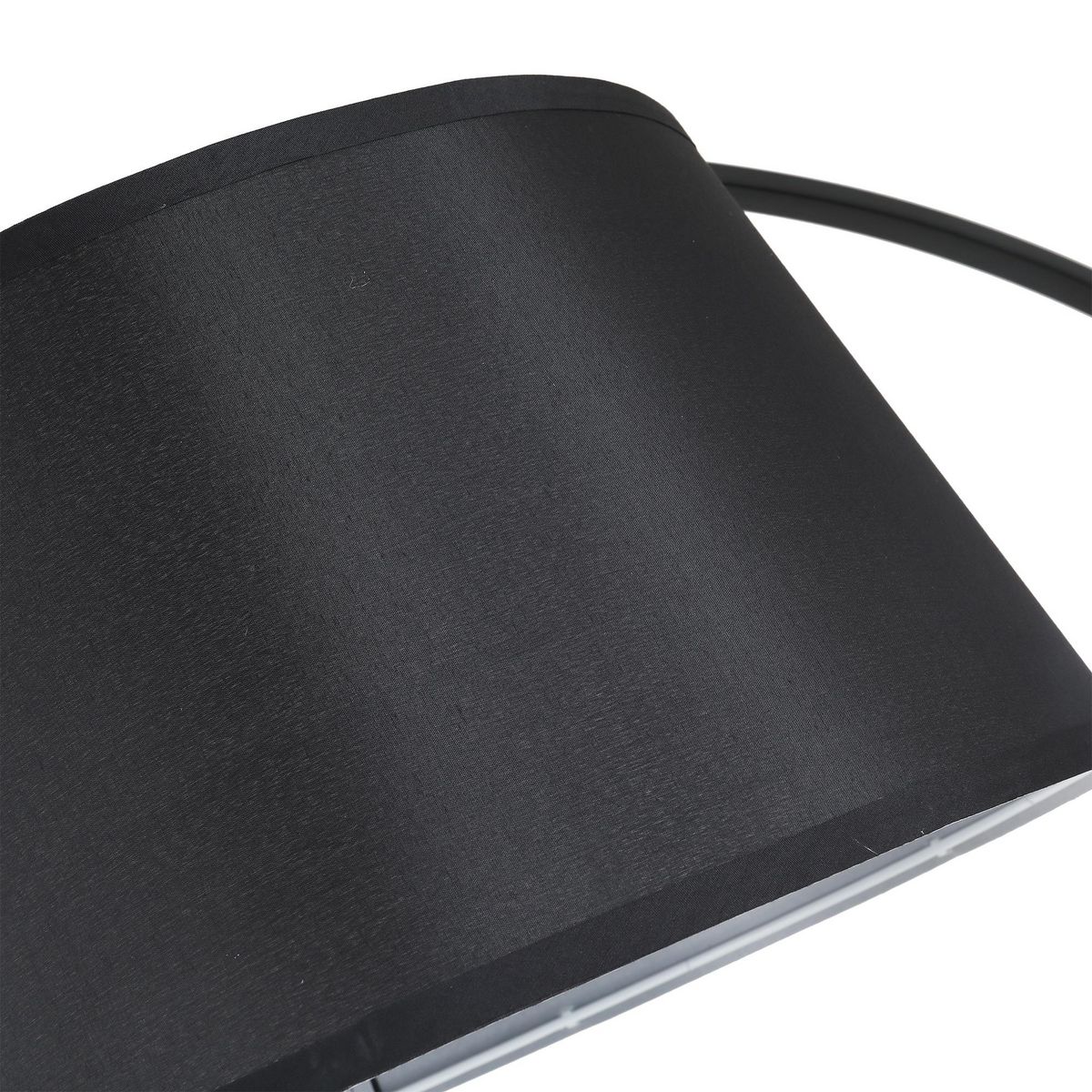 HOMCOM Lampe lampadaire à arc salon courbée - Lampe arceau moderne en métal - Lampadaire sur pied métal lin noir