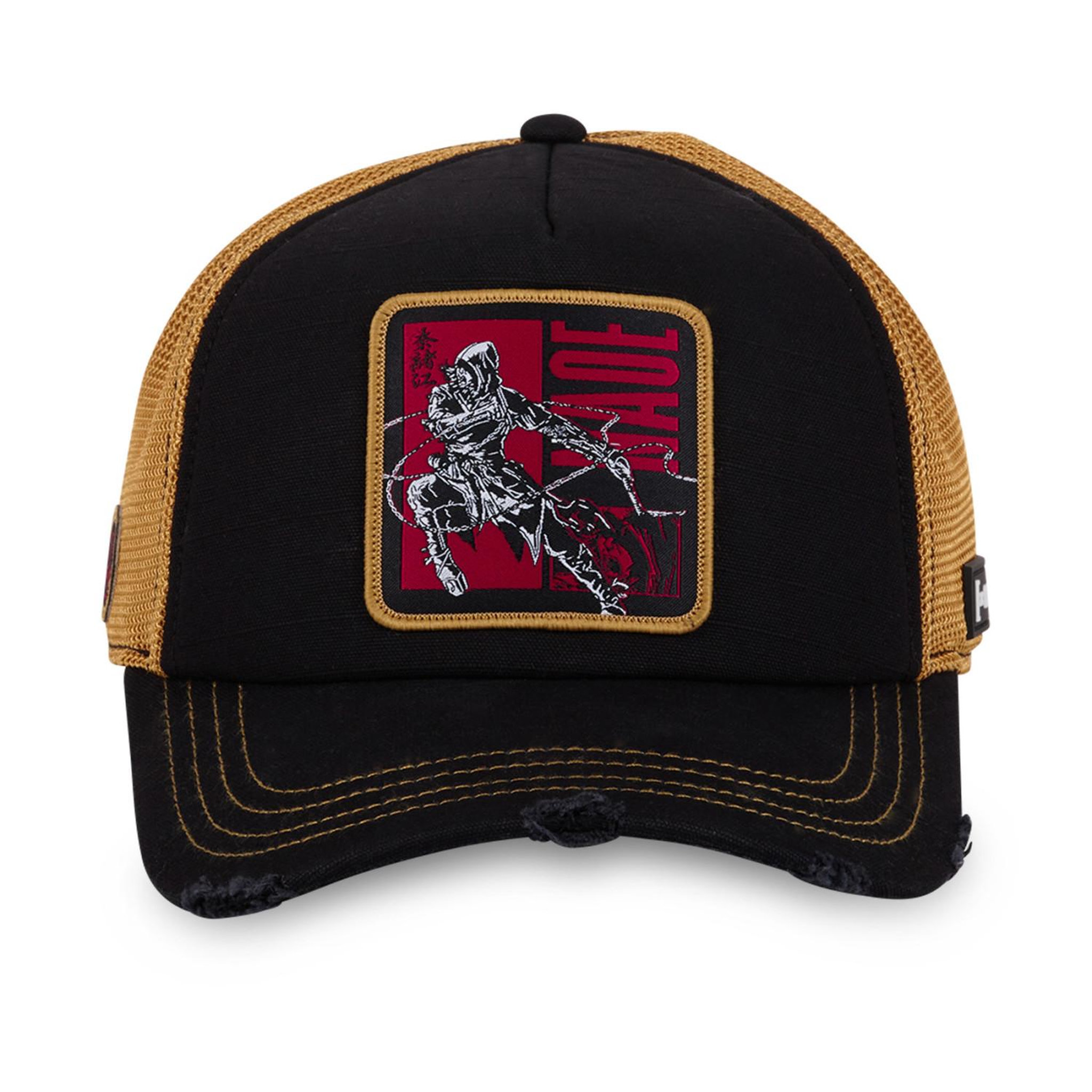 Voir la diapositive 2 : CAPSLAB Casquette trucker premium en bambou avec filet assassin's creed naoe