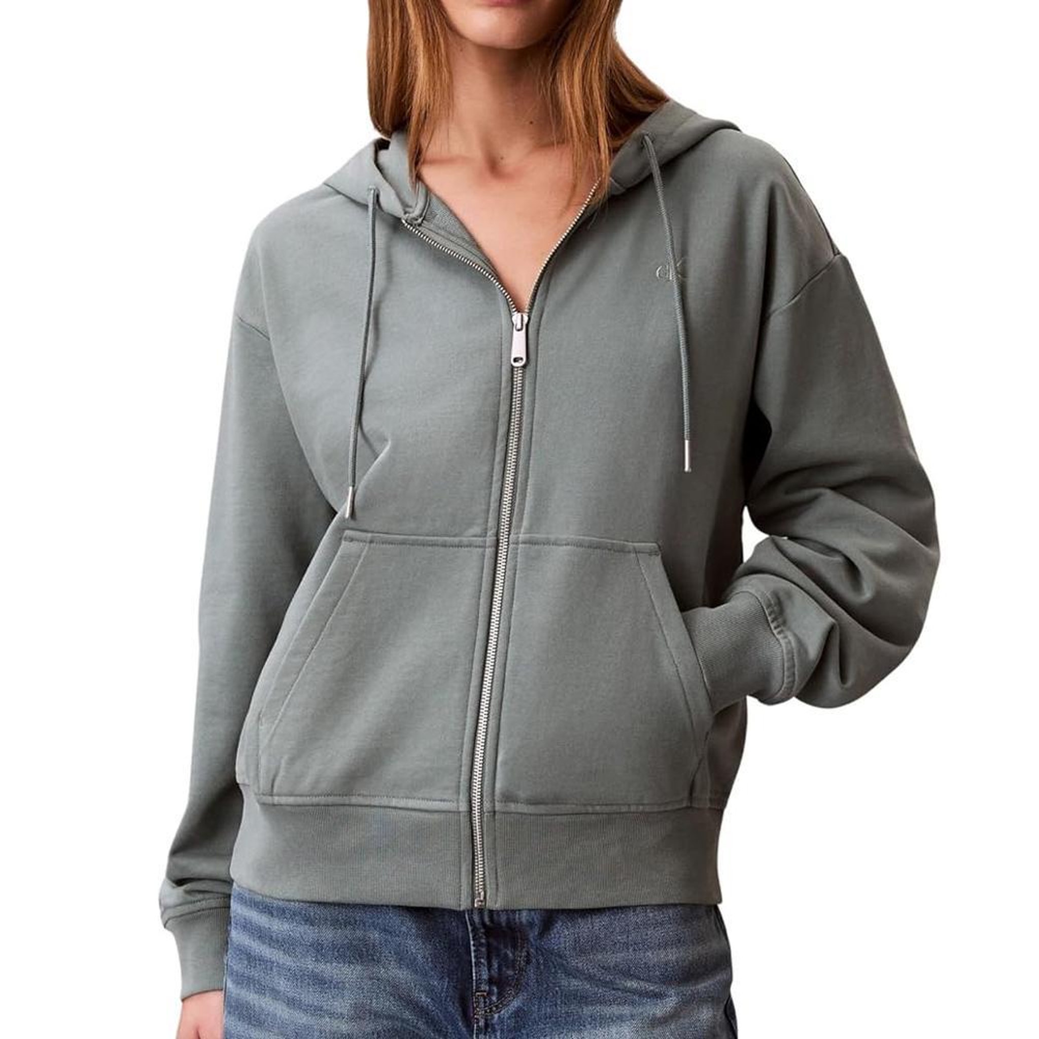 CALVIN KLEIN JEANS Sweat zippé vert femme calvin klein jeans archive. Coloris disponibles : Vert