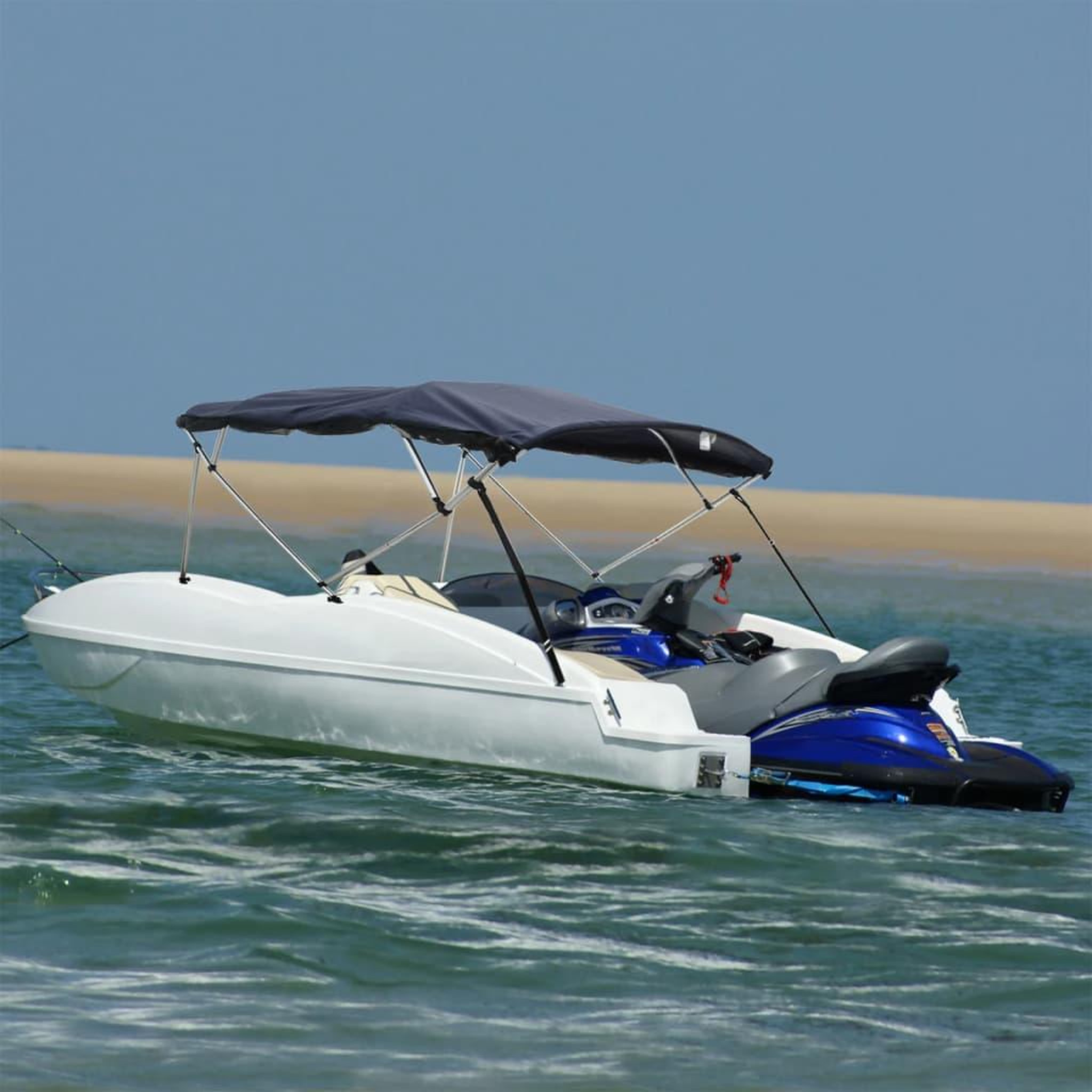 VIDAXL Toit bimini a 4 arceaux parois en maille 243x(230-244)x137 cm