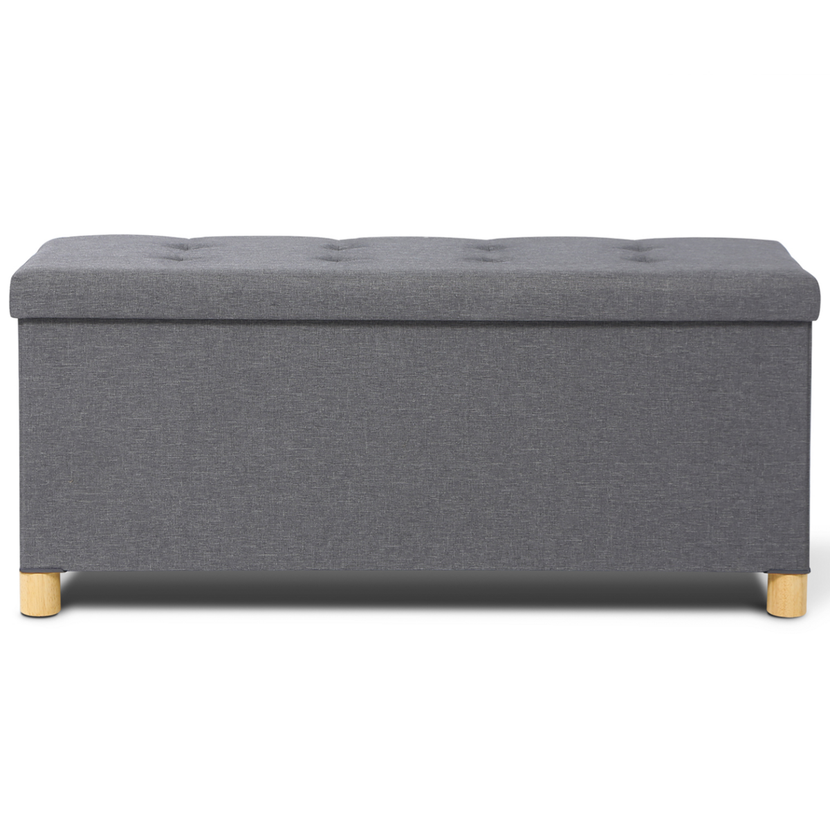 ID MARKET Banc coffre rangement sur pied 100 cm tissu gris anthracite
