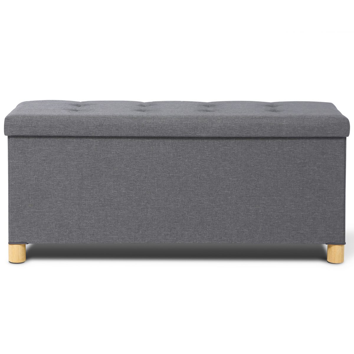 ID MARKET Banc coffre rangement sur pied 100 cm tissu gris anthracite
