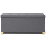 Voir la diapositive 5 : ID MARKET Banc coffre rangement sur pied 100 cm tissu gris anthracite