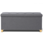 Voir la diapositive 5 : ID MARKET Banc coffre rangement sur pied 100 cm tissu gris anthracite