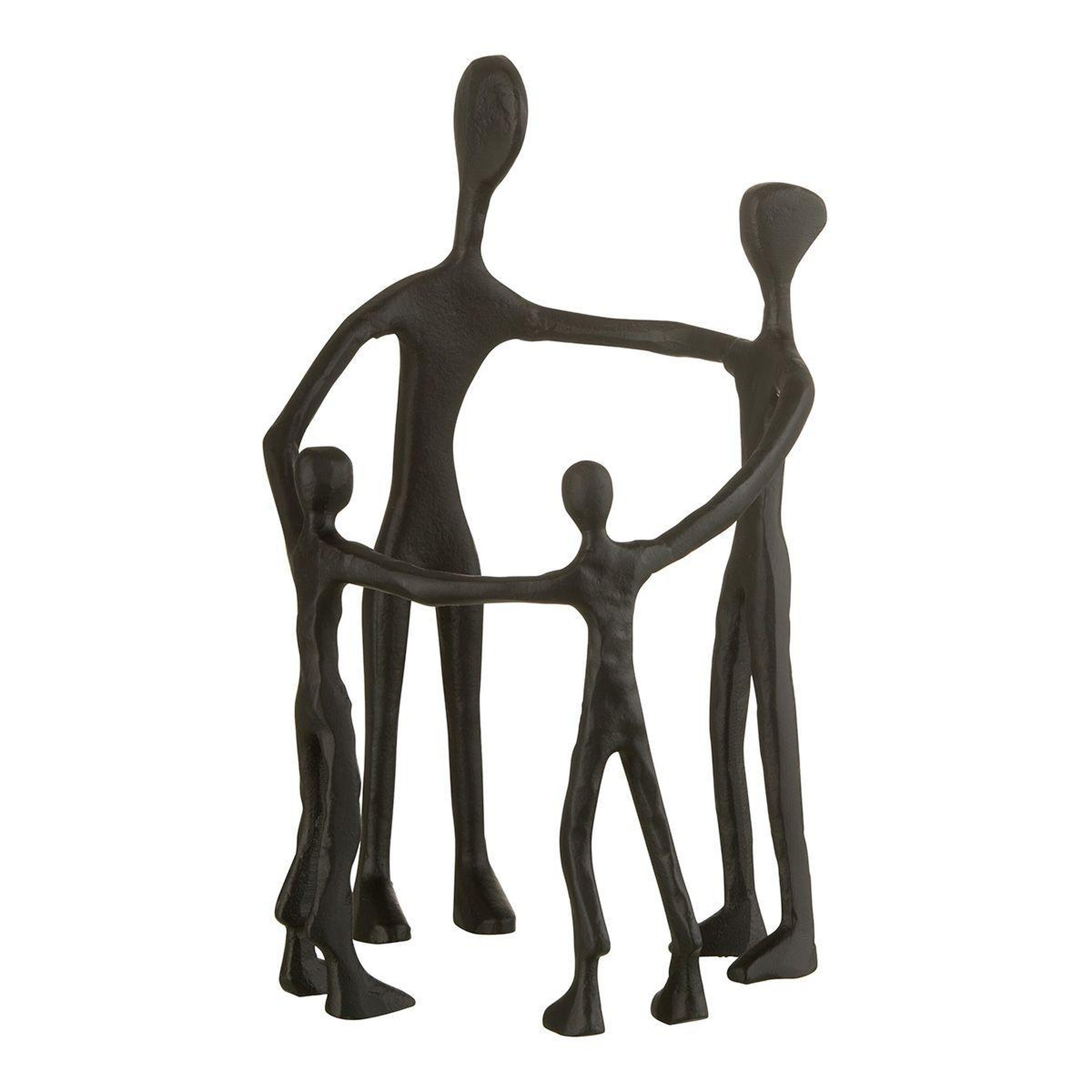 J-LINE Statuette déco  famille en cercle  31cm noir