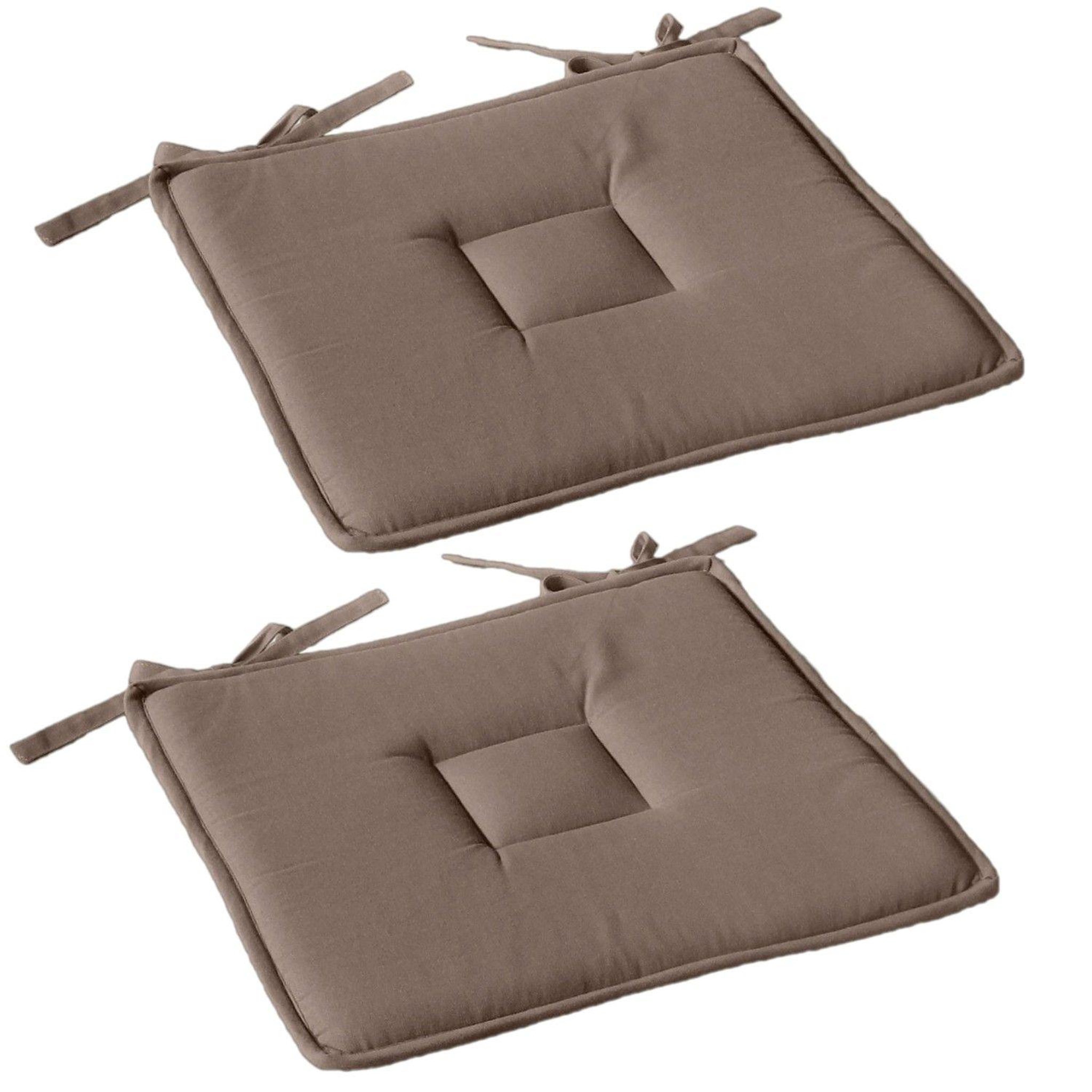 Voir la diapositive 1 : TOILINUX Lot de 2 galettes de chaise en coton panama