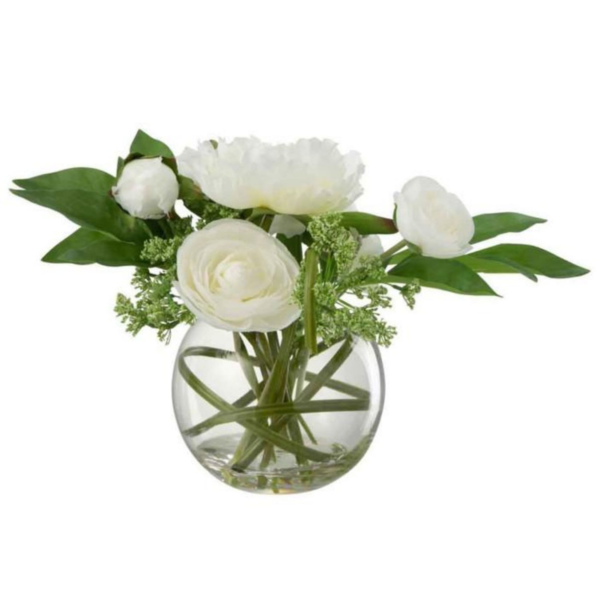 Paris Prix Fleur Artificielle & Vase  Pivoine Renoncule  30cm Blanc