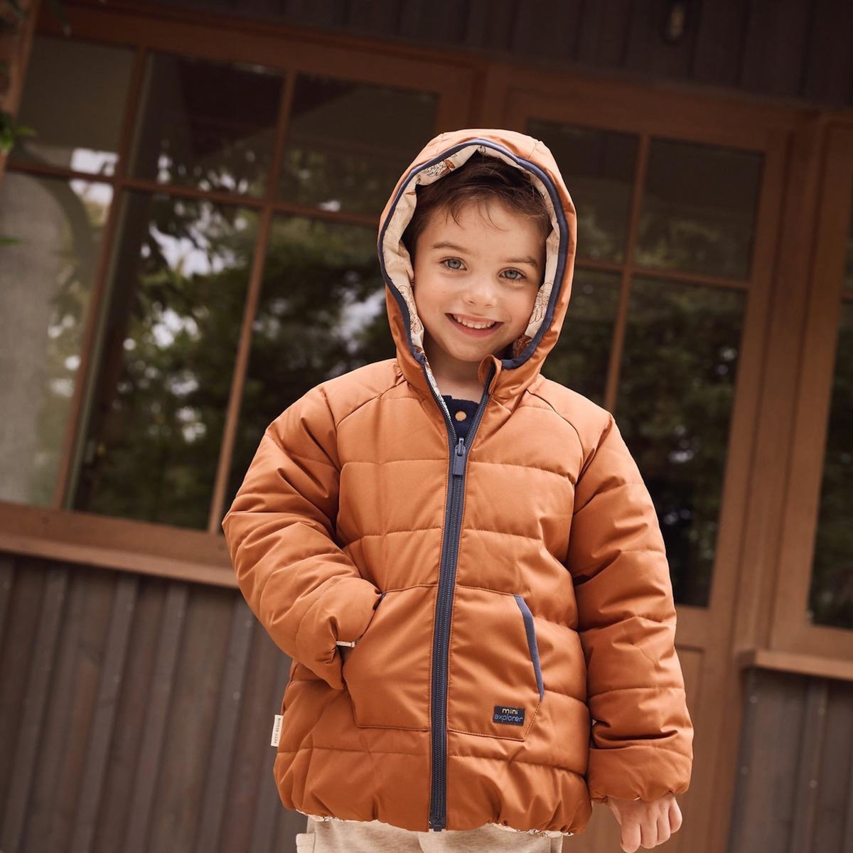 Petit Béguin Doudoune réversible enfant imperméable avec capuche Constellation