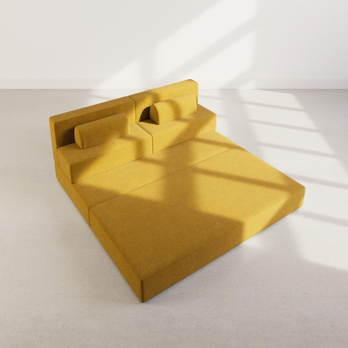 LISA DESIGN Astral - canapé 3 places convertible en velours texturé