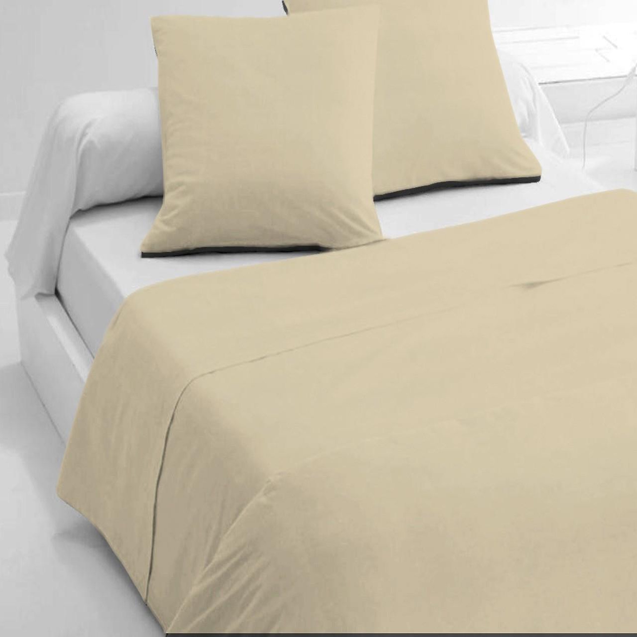 Voir la diapositive 2 : Home collection Drap plat 100% coton uni