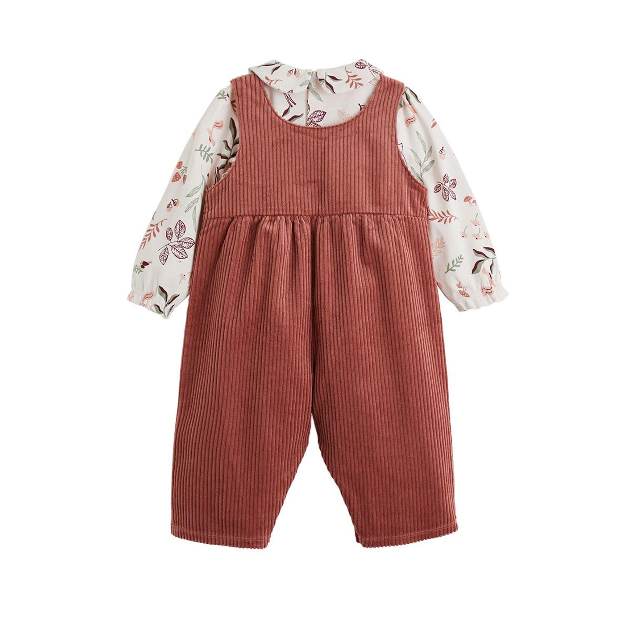 Voir la diapositive 2 : Petit Béguin Ensemble salopette bébé en velours côtelé et t-shirt evie