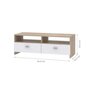 Voir la diapositive 2 : FINLANDEK FINLANDEK Meuble TV HELPPO contemporain blanc mat et decor chene - L 95 cm