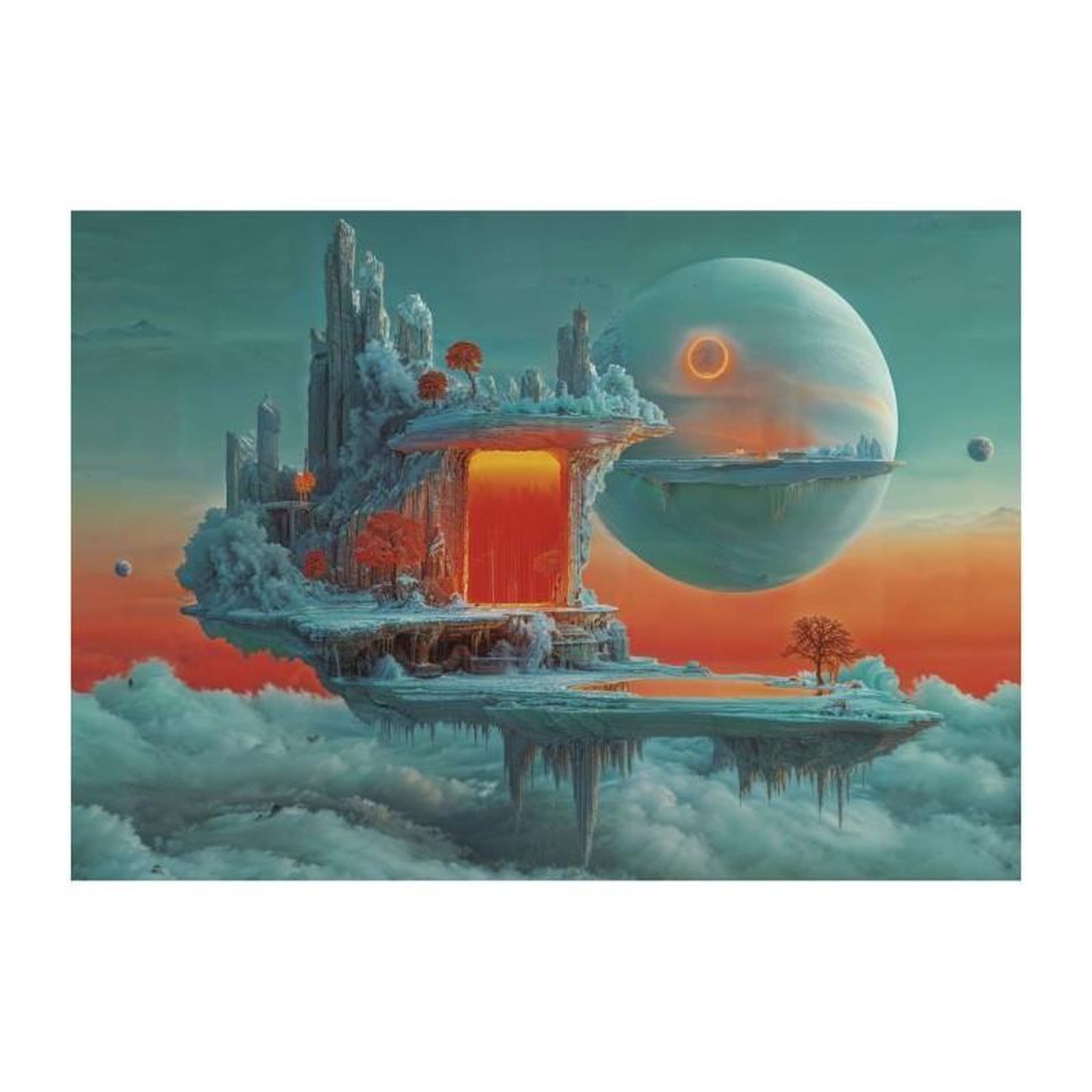 Voir la diapositive 2 : EDUCA Puzzle 500 pièces – Planète de Feu et de Glace – Univers fantastique – 68 x 48 cm – Dès 10 ans – Educa
