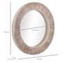 Voir la diapositive 3 : HOMCOM HOMCOM Miroir rond mural en bois de pin style naturel Ø 79 cm