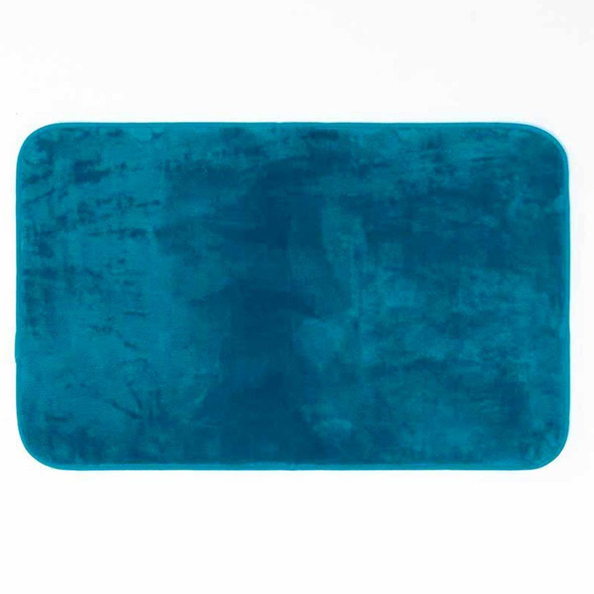 Douceur d'Intérieur Tapis uni en flanelle  flanou  50x80cm bleu