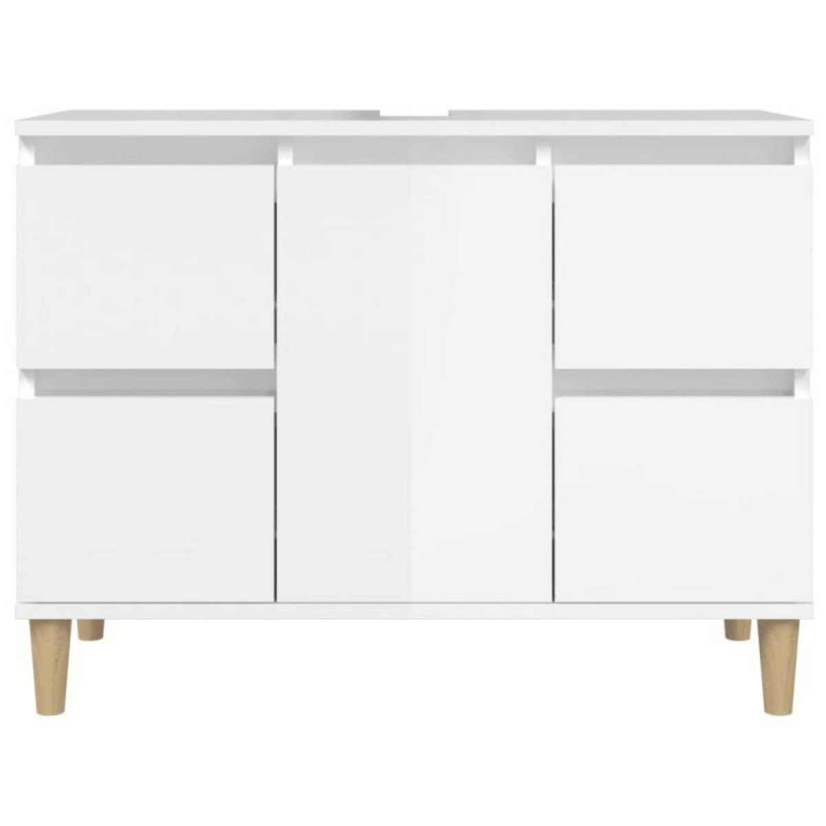 VIDAXL Meuble d évier blanc brillant 80x33x60 cm bois d ingénierie