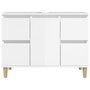 Voir la diapositive 5 : VIDAXL Meuble d évier blanc brillant 80x33x60 cm bois d ingénierie
