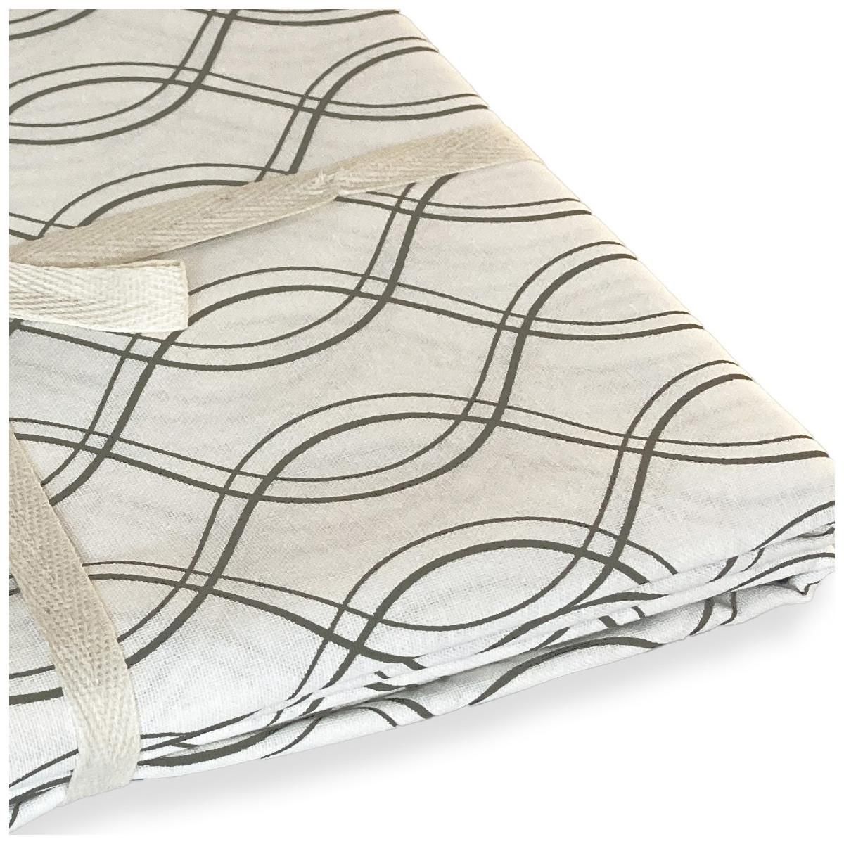 FUTURE HOME Lot nappe carrée + 2 serviettes de table déperlante géométrique 140x140cm VOGUE