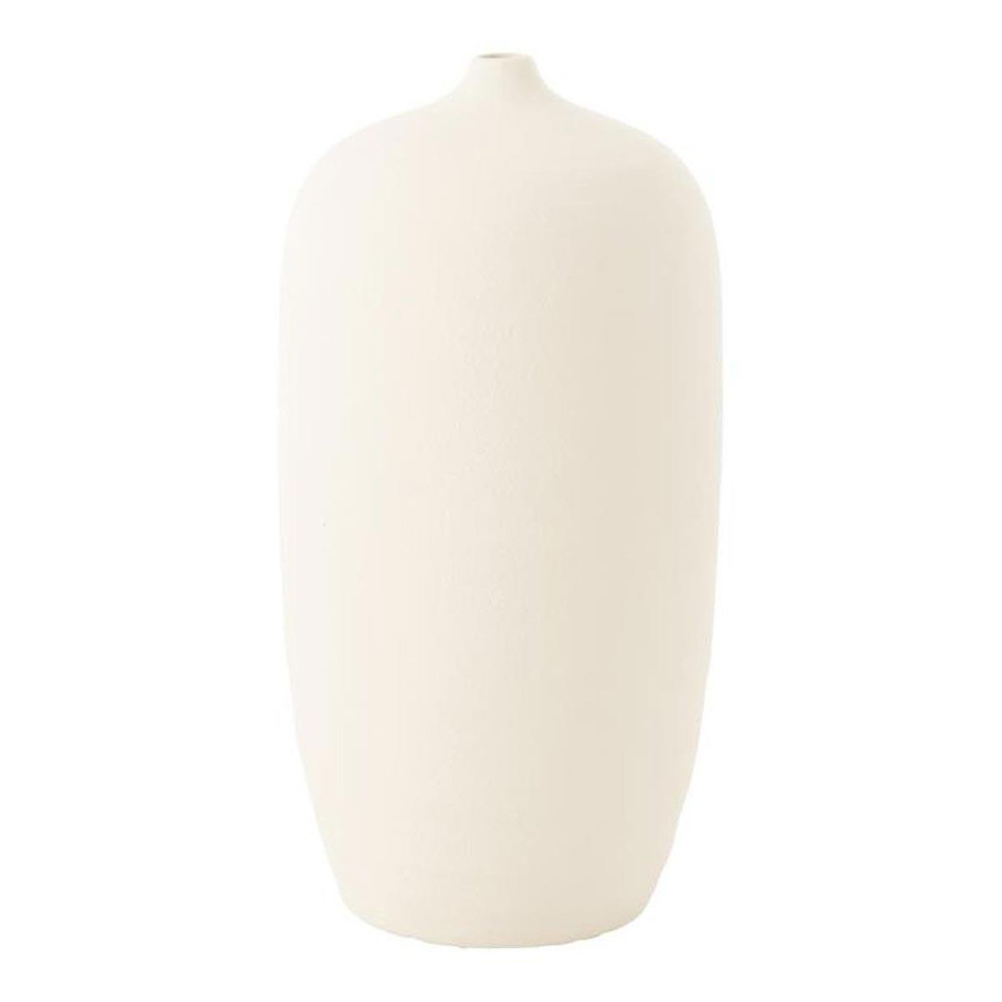 J-LINE Vase ovale en argile  cassia  59cm blanc