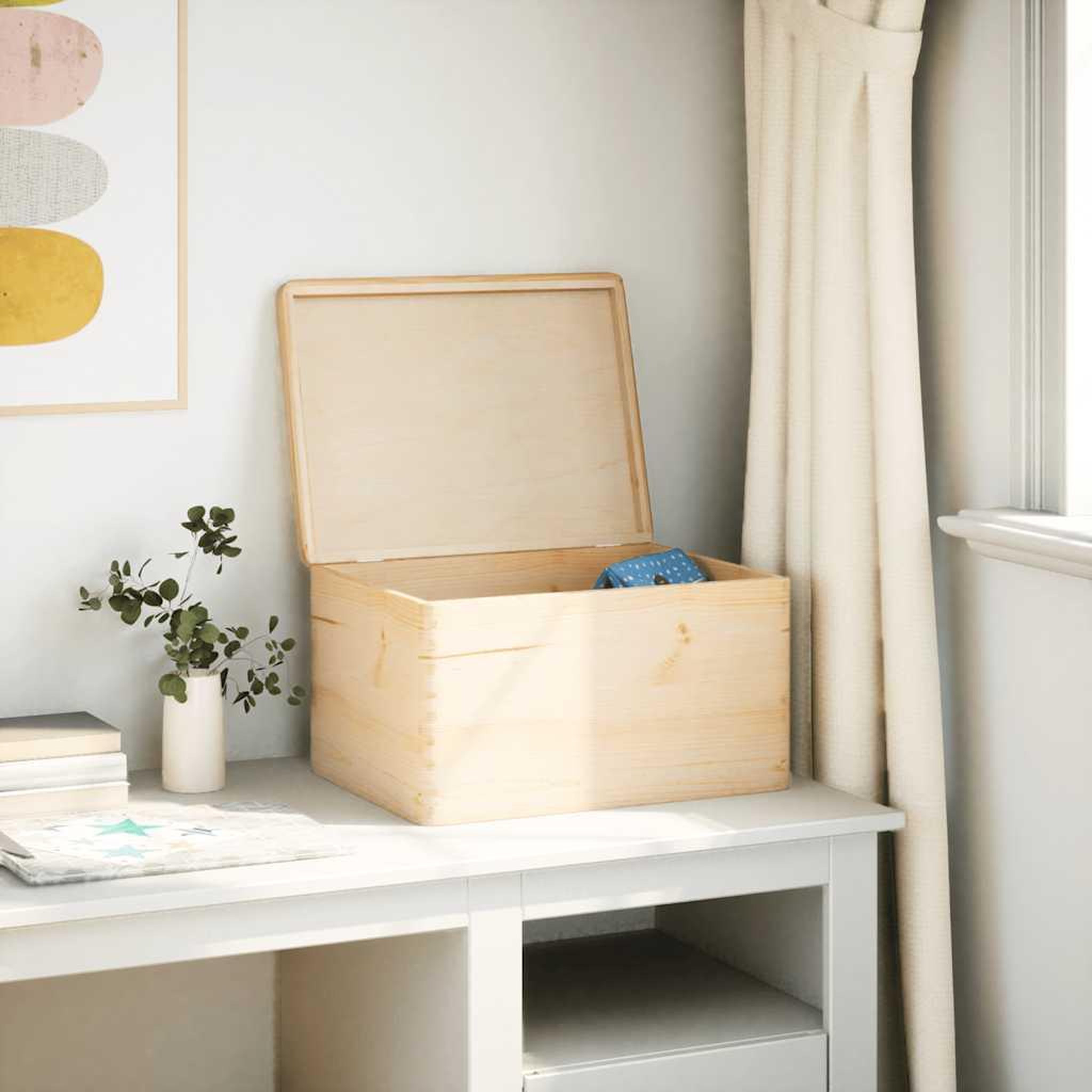 Voir la diapositive 3 : VIDAXL Boîte en bois avec couvercle 40x30x23 cm bois de pin massif