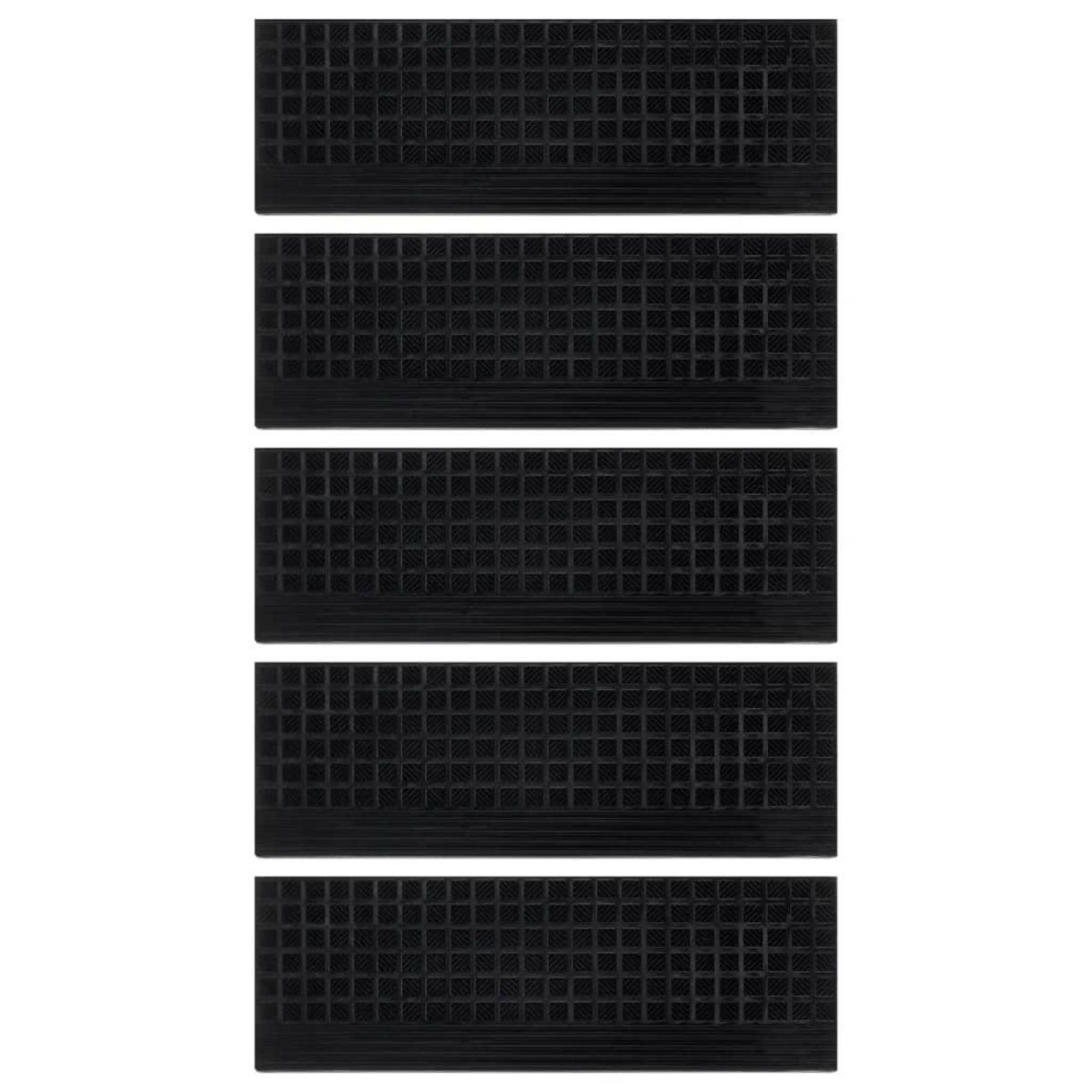 VIDAXL Marches d'escalier 5 pcs 25x75 cm caoutchouc