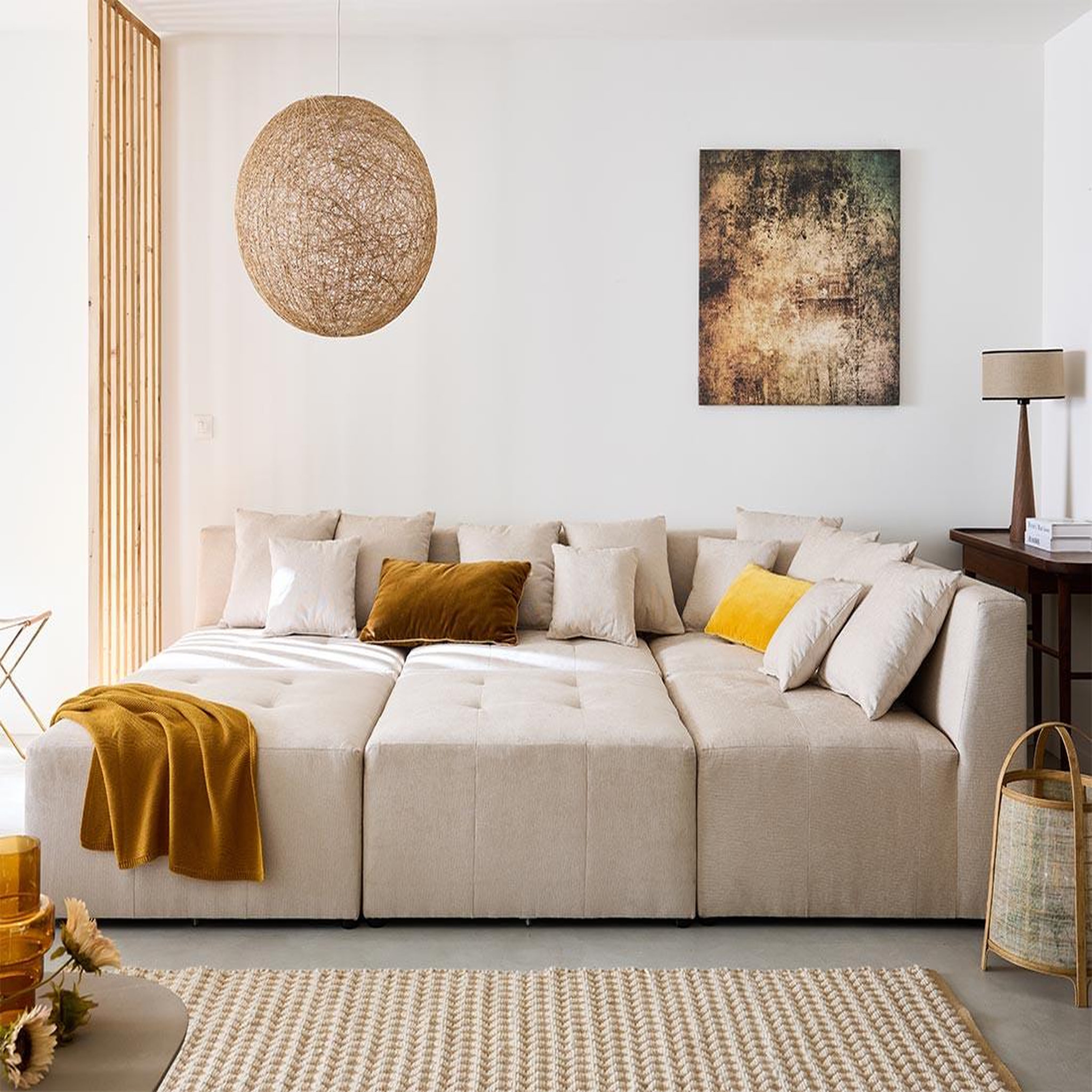 Voir la diapositive 2 : LISA DESIGN Amalfi - pouf modulable - en tissu