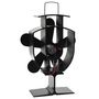 Voir la diapositive 3 : VIDAXL Ventilateur de poele alimente par chaleur 5 pales Noir
