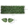 Voir la diapositive 3 : OUTSUNNY Haie Artificielle Brise-Vue décoration Rouleau 3L x 1H m Feuillage hêtre réaliste Anti-UV, feuilles en soie, Vert foncé