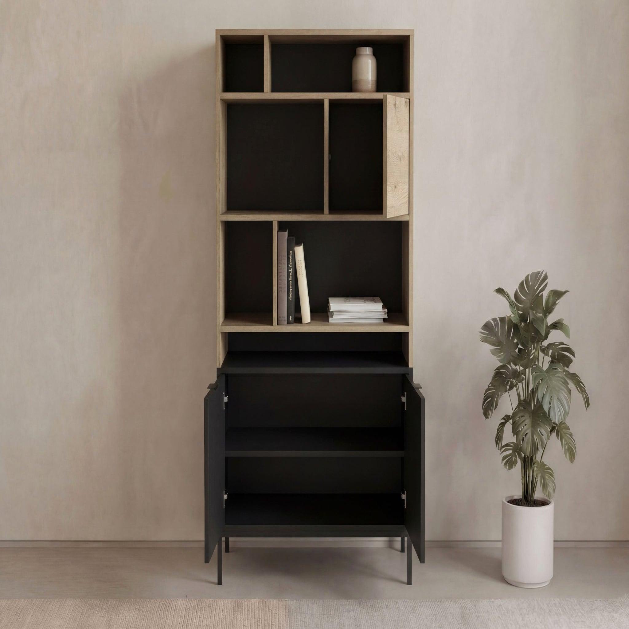 Voir la diapositive 5 : CASANOVA PARIS ELINE - Bibliothèque 90cm en mélamine - Noir