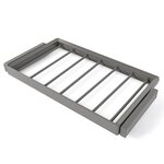 EMUCA SRL Kit de porte-pantalon à 7tringles et rack ajustable Quartz pour armoires -  glissières extension totale et à fermeture douce -  Module 90cm -  Finition Titane