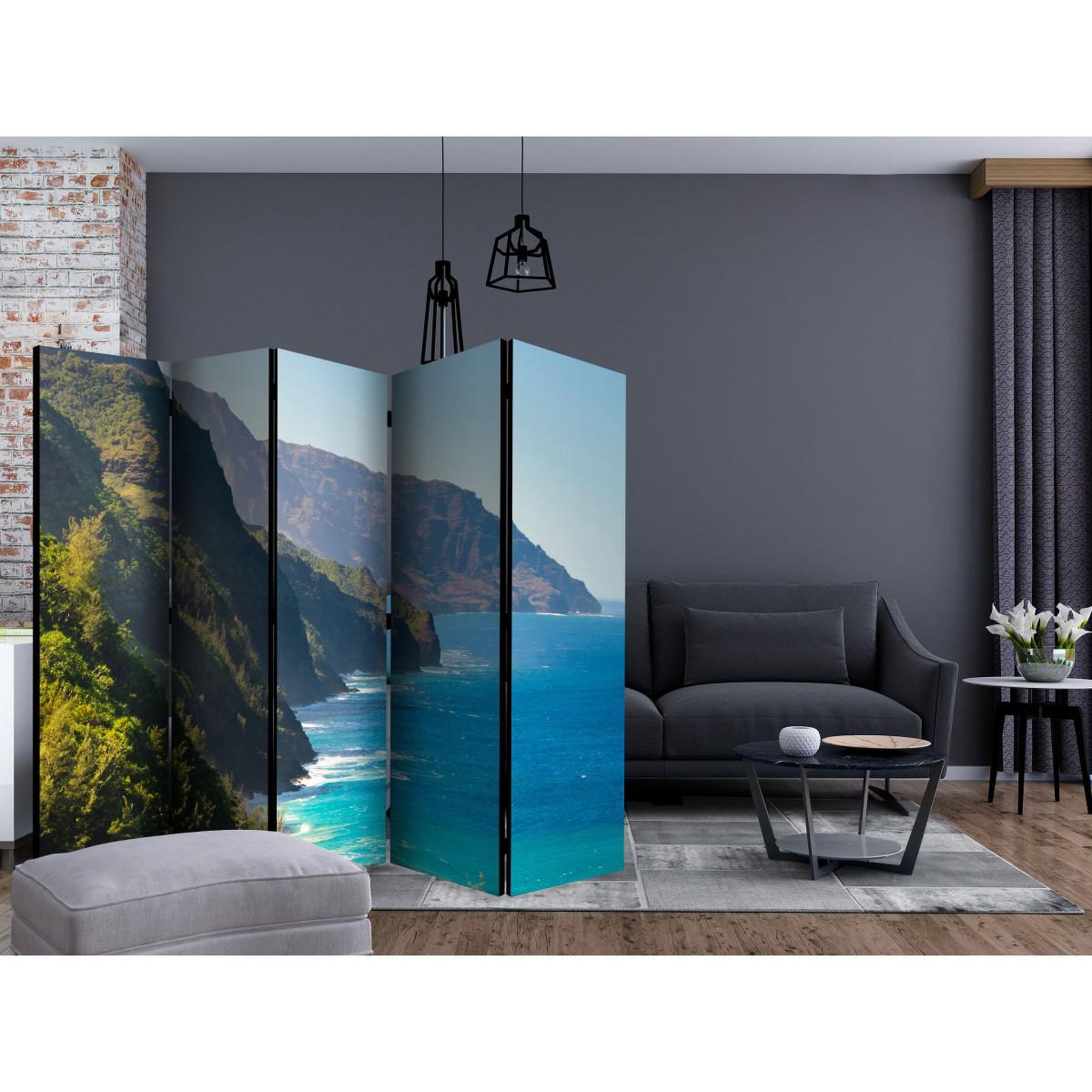 Voir la diapositive 2 : Paris Prix Paravent 5 volets  na pali coast, kauai, hawaii  172x225cm