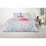 Home collection Parure housse de couette coton 57 fils cheetah. Coloris disponibles : Bleu