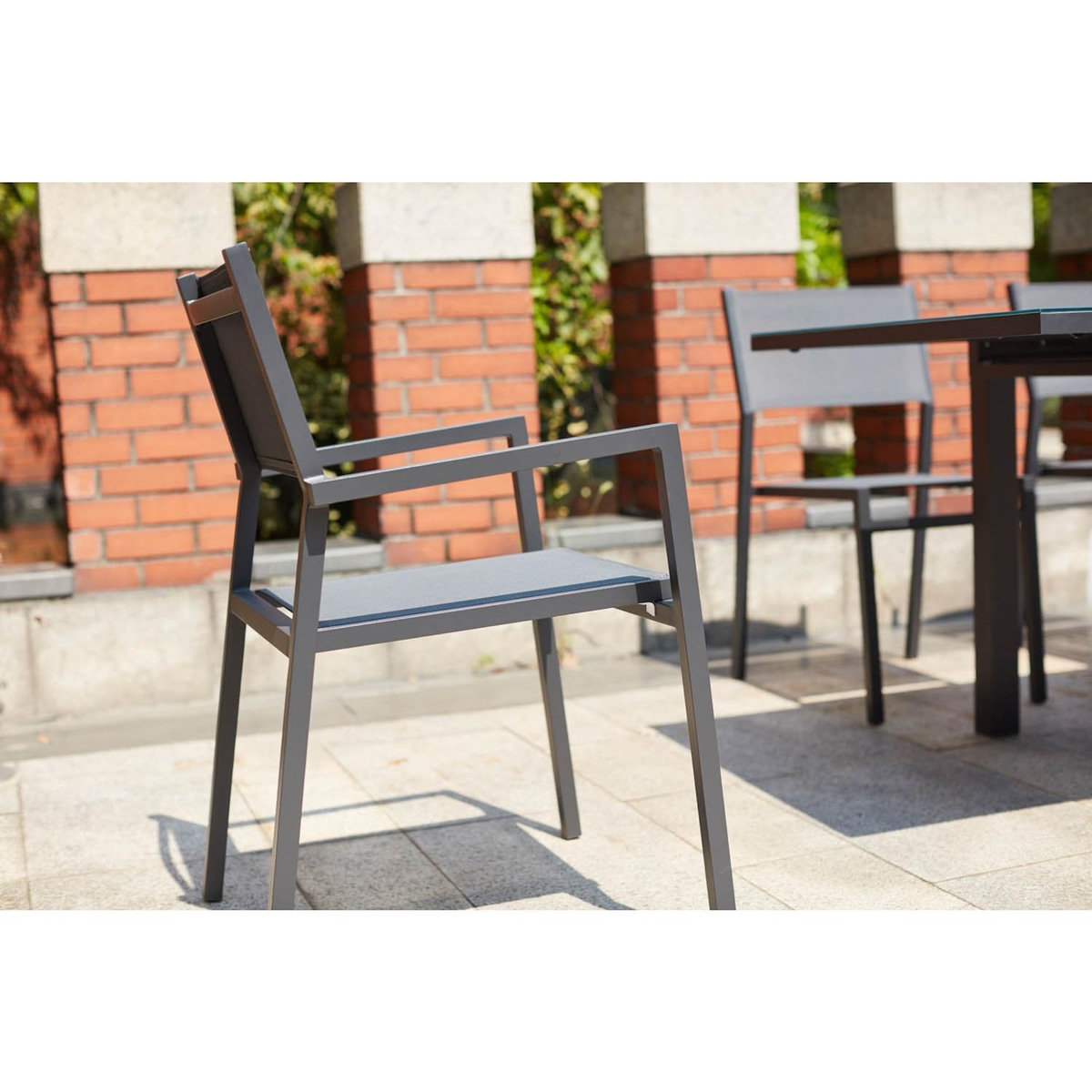 CONCEPT USINE Console extensible et 6 chaises en aluminium OLHAO