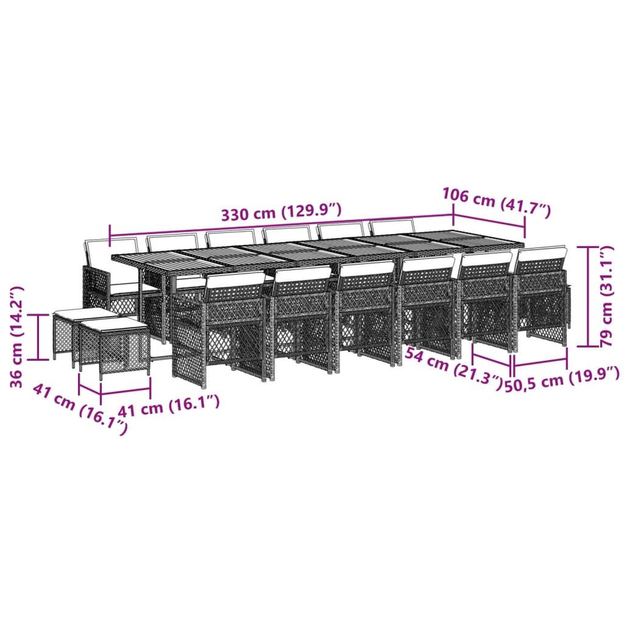 Voir la diapositive 6 : VIDAXL Ensemble a manger de jardin 17 pcs coussins noir resine tressee