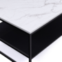 Voir la diapositive 5 : ID MARKET Table basse ALASKA double plateau effet marbre et noir pieds métal