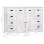 Voir la diapositive 6 : VIDAXL Buffet avec 10 tiroirs Blanc 113x30x79 cm Bois