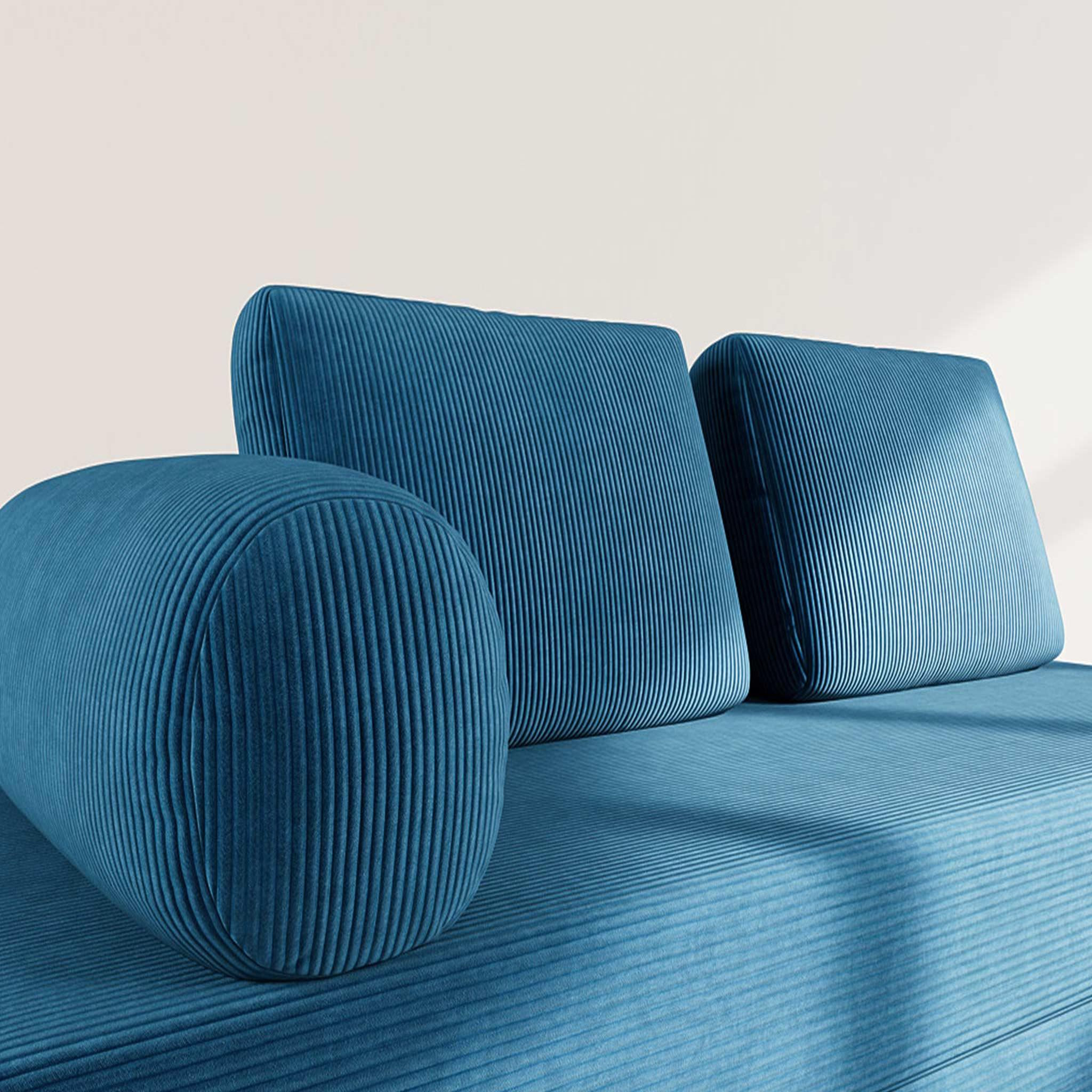 Voir la diapositive 4 : LISA DESIGN Lonny - canapé 3 places convertible en velours côtelé