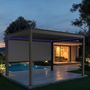 Voir la diapositive 2 : SWEEEK Pergola bioclimatique électrique 3x4m. aluminium. à lames orientables avec éclairage LED + store 3m