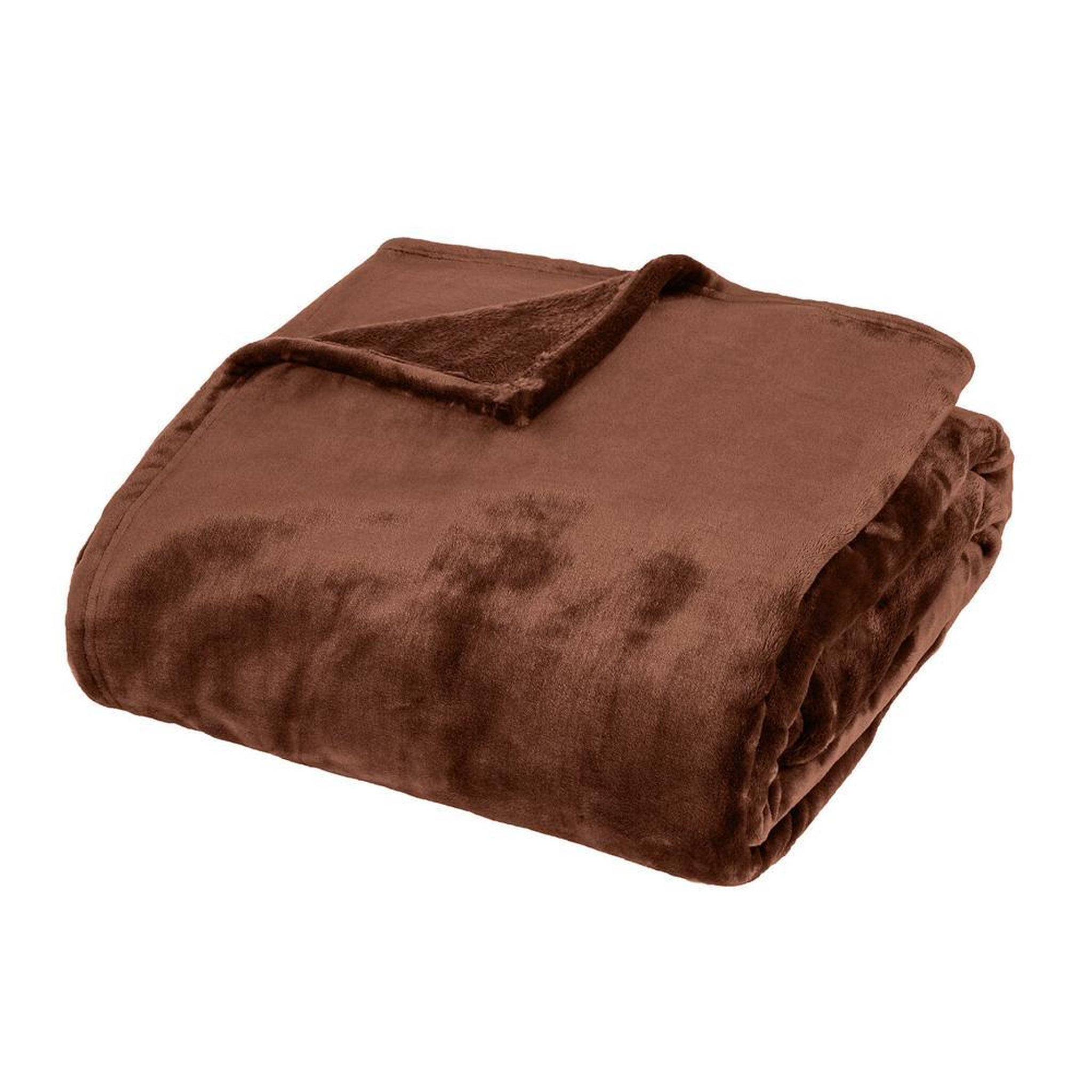 ATMOSPHERA Plaid flanelle Marron Petrol Atmosphera 180x230 Cuddly. Coloris disponibles : Marron
