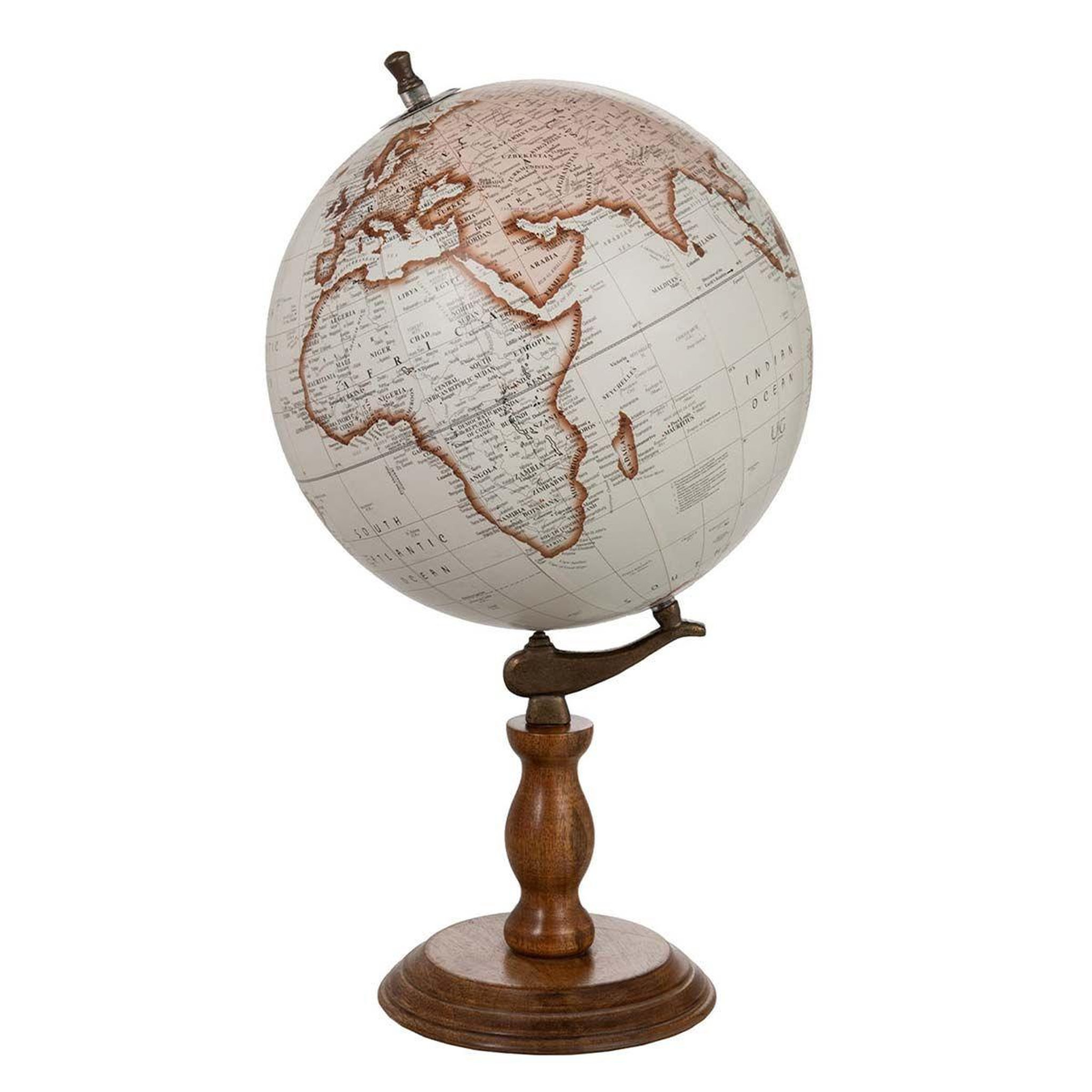J-LINE Globe Déco sur Pied  Bois  54cm Naturel