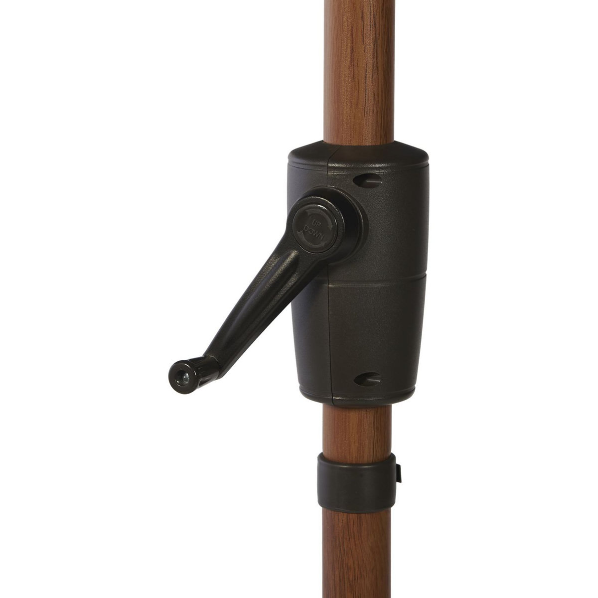 GARDENSTAR Parasol déporté avec manivelle - Effet bois - D2,7m - Bleu