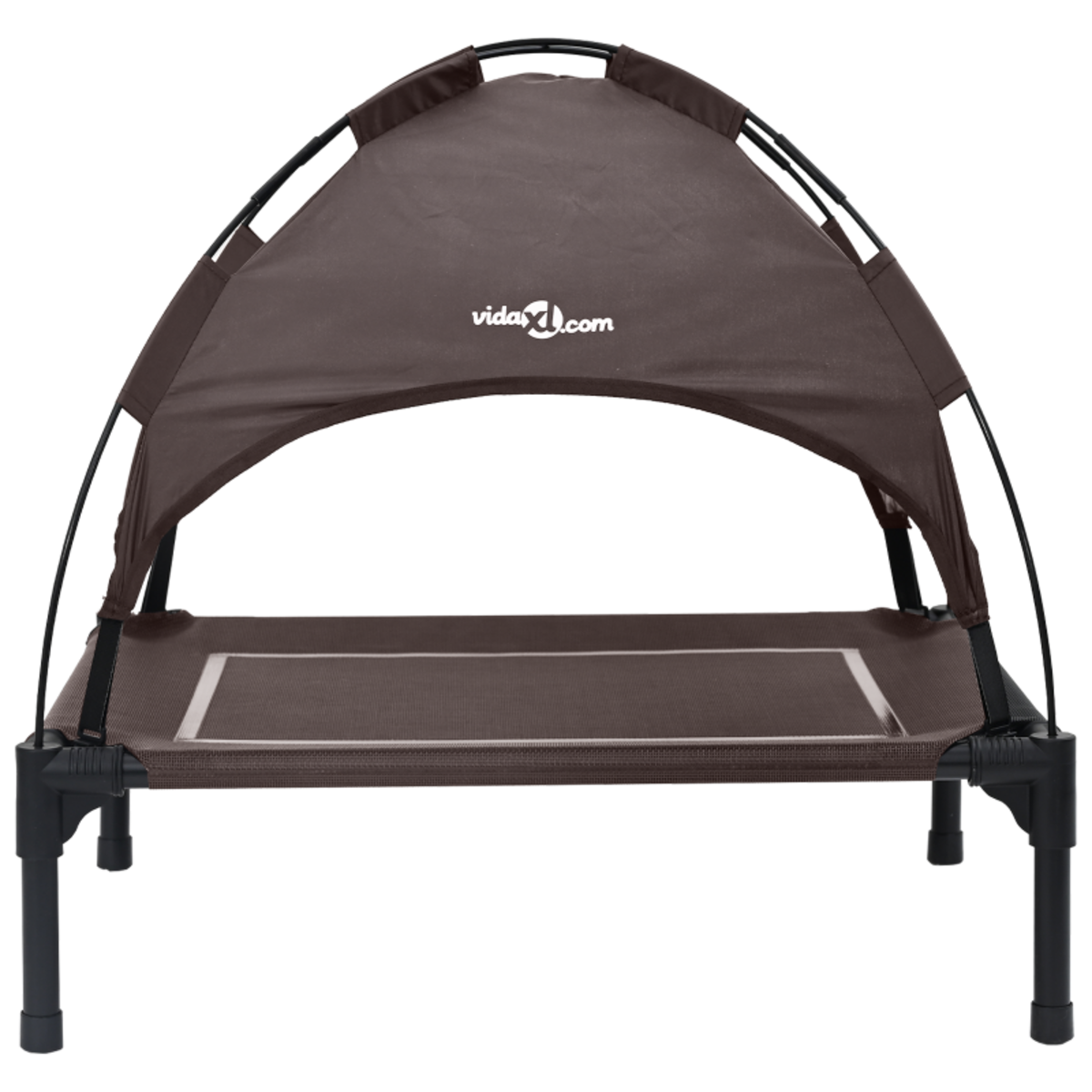 VIDAXL Lit pour chien surélevé avec toit amovible Marron S Acier